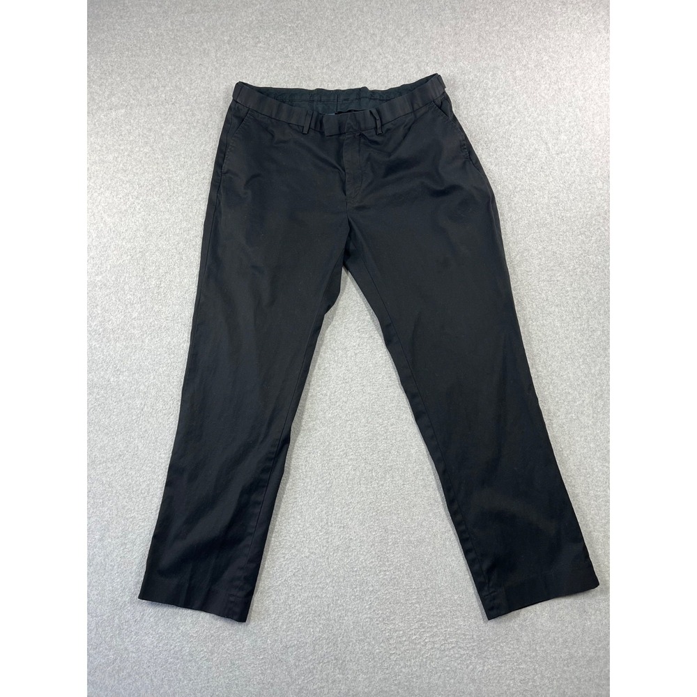 Vintage Polo Ralph Lauren Twill Side Tab Pants Mens 38x32 Black Straight Leg